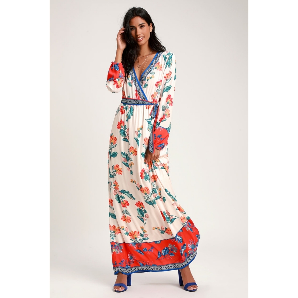 HOST PICK 💯Lulu's Multi Print Long Sleeve Maxi dress